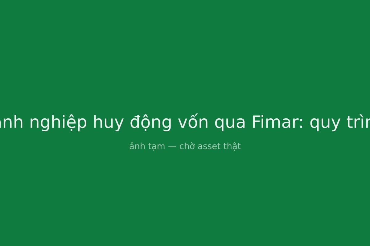 Doanh nghiệp huy động vốn qua Fimar: quy trình v